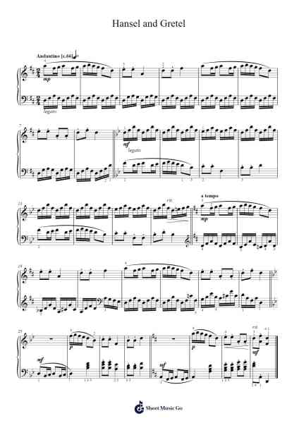 Hansel and Gretel Sheet Music by Unknown author-Arr.Cashshop