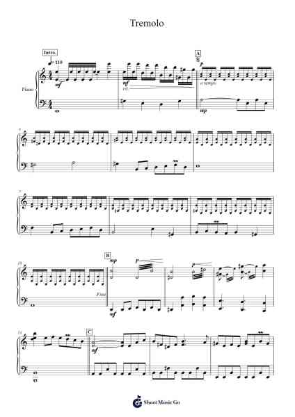 Tremolo Sheet Music by Demplyn-Arr.Merdawn