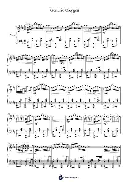 Generic Oxygen Sheet Music by Stilkim-Arr.Flowerrae