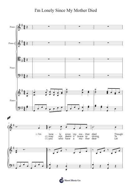 I'm Lonely Since My Mother Died Sheet Music by Henry S. Thompson-Arr.Vicnick Hoodpy