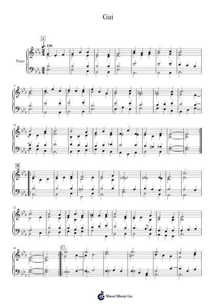 Gai Sheet Music by Rev Paul Hatani Kisting-Arr.Debleign Jeston