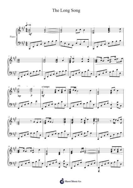 The Long Song Sheet Music by Murray Gold-Arr.Hartecam Thodoreboyle
