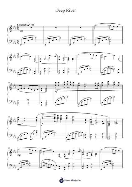 Deep River Sheet Music by Misc Traditional-Arr.Hewgy Fowearl