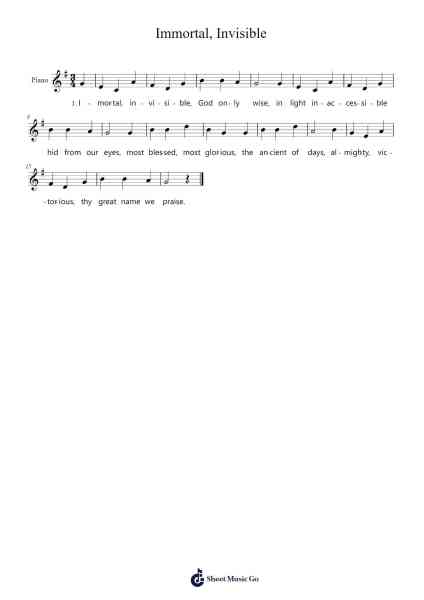 Immortal, Invisible Sheet Music by -Arr.Phillen Gillpont