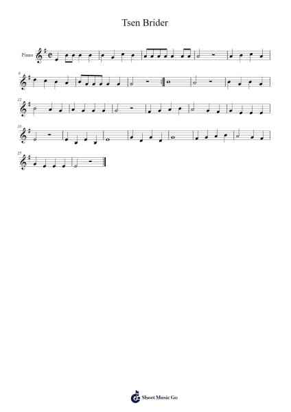 Tsen Brider Sheet Music by -Arr.Bencamp Jache