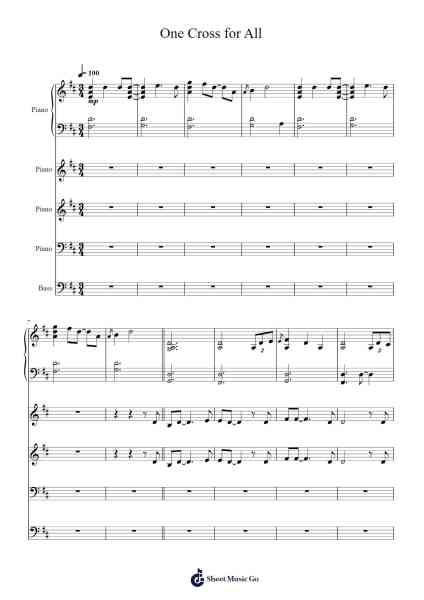 One Cross for All Sheet Music by Ira Katriel Nunag-Arr.Rayward