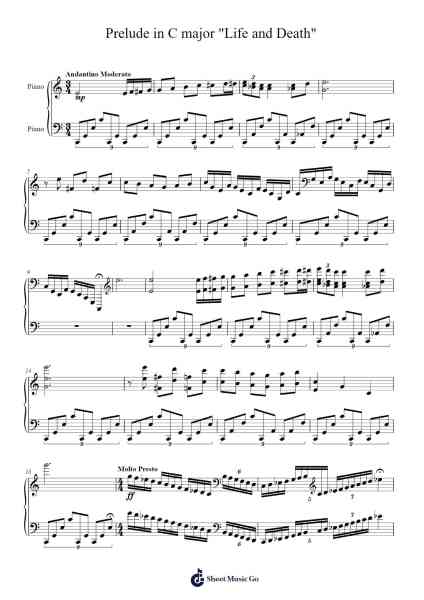 Prelude in C Major "Life and Death" Sheet Music by Hentra Whitbart-Arr.Whittrine Pruham