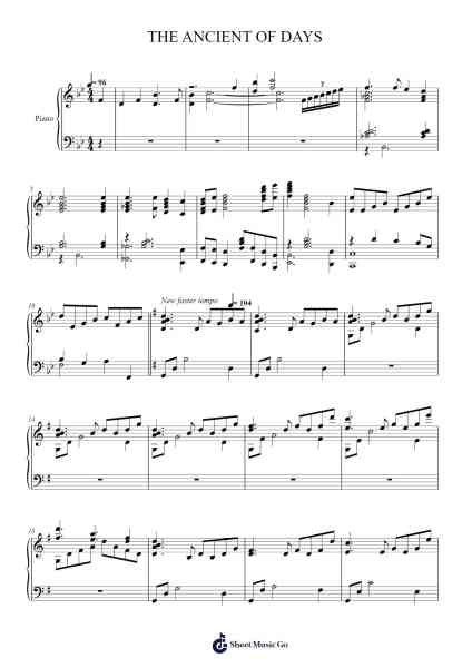 THE ANCIENT OF DAYS Sheet Music by cjoyful72-Arr.Pipril