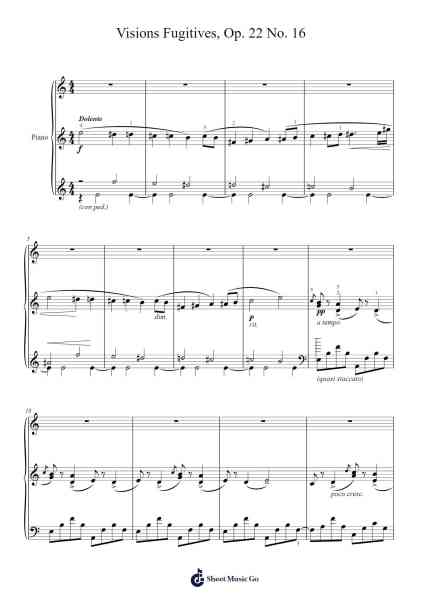 Visions Fugitives, Op. 22 No. 16 Sheet Music by Sergei Prokofiev-Arr.Hemike Allain