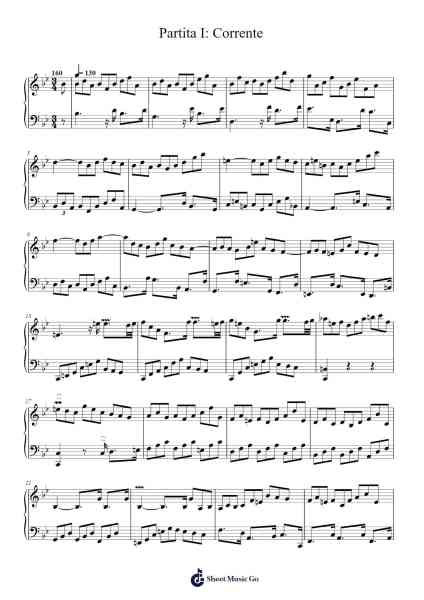 Partita I: Corrente Sheet Music by undefined-Arr.Janron