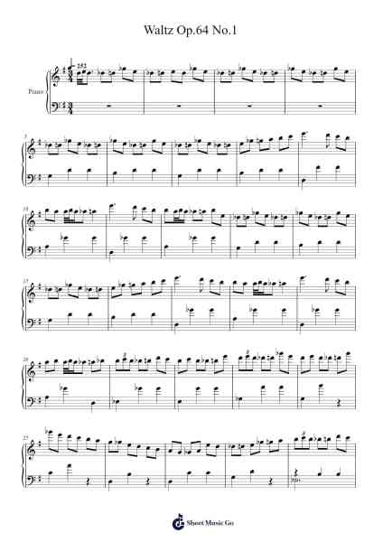 Waltz Op. 64 No. 1 in D-flat Major "Minute Waltz" Sheet Music by TheHymnPlayer01-Arr.Deanlay Dulsnow