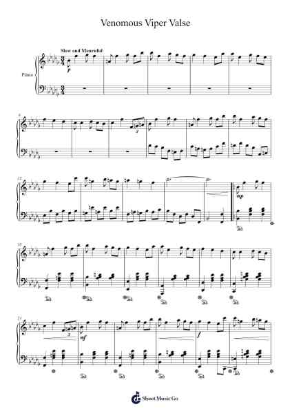 Venomous Viper Valse Sheet Music by Ragtime Cam-Arr.Manreade