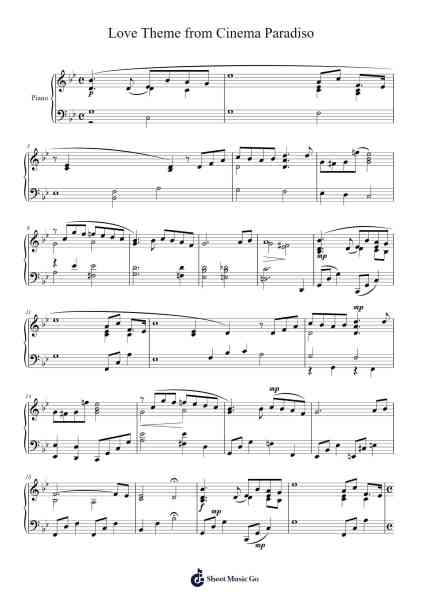 Love Theme From Cinema Paradiso Sheet Music by Andrea Morricone-Arr.Pormon