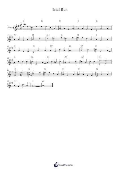 Trial Run Sheet Music by Bryon Bonnett-Arr.Trollfax