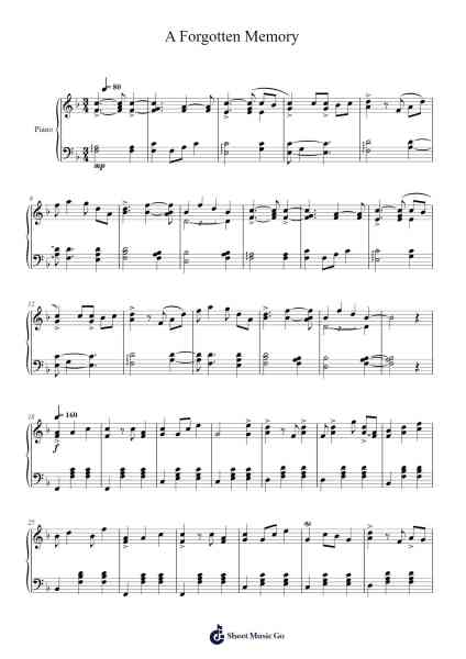 A Forgotten Memory Sheet Music by Destyn Bracamontez-Arr.Toutpeg