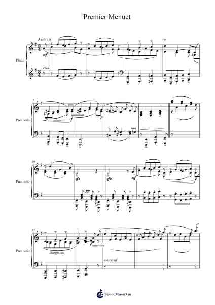 Premier Menuet Sheet Music by Erik Satie-Arr.Wheenan
