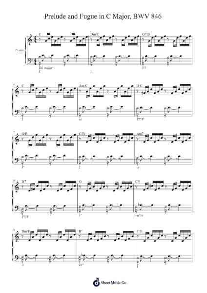 Prelude and Fugue in C Major, BWV 846 Sheet Music by Johann Sebastian Bach-Arr.Dannah Motfitch