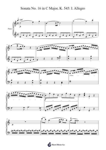 Sonata No. 16 in C Major, K. 545: I. Allegro Sheet Music by Wolfgang Amadeus Mozart-Arr.Sonsaul Corfort