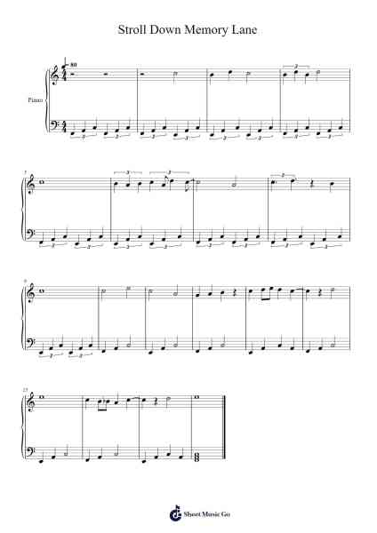 Stroll Down Memory Lane Sheet Music by pinkpit62-Arr.Ninah