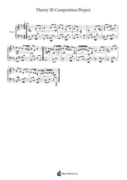 Theory III Composition Project Sheet Music by Beckric-Arr.Bophen