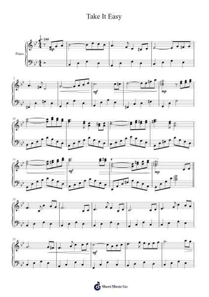 Take It Easy Sheet Music by Masao Aichi-Arr.Croftlitt