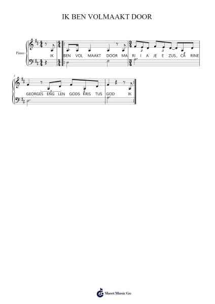 IK BEN VOLMAAKT DOOR Sheet Music by Georges-Arr.Glacarr