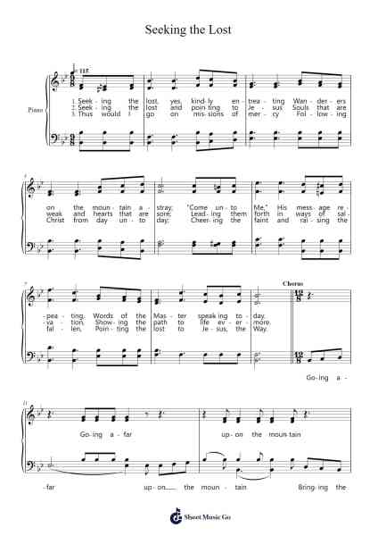 Seeking the Lost Sheet Music by William Augustine Ogden-Arr.Kercox