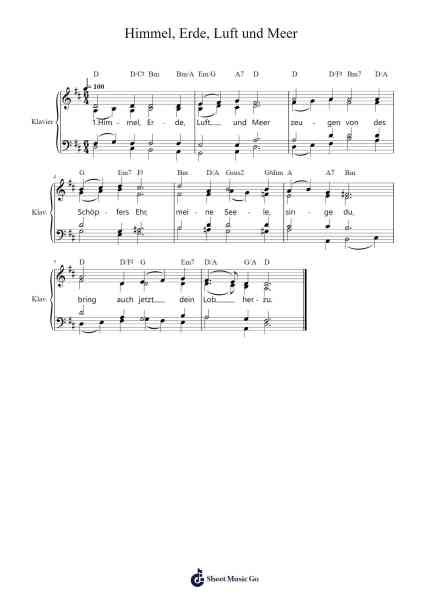 Himmel, Erde, Luft und Meer Sheet Music by G. Ch. Strattner-Arr.Hifaithe Fojames