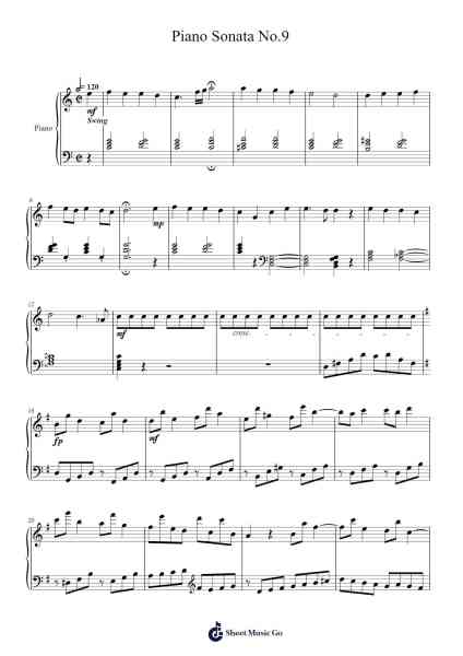Piano Sonata No.9 Sheet Music by Campleign Eli-Arr.Comnions Irlay