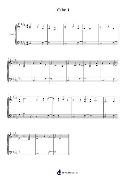 Calm 1 Sheet Music by C418-Arr.Vindiah Jeanvis