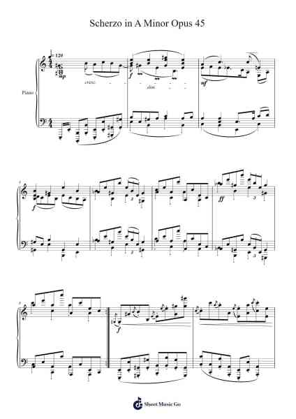 Scherzo in A Minor, Op. 45 Sheet Music by Samuel D. Kubik-Arr.Shircent
