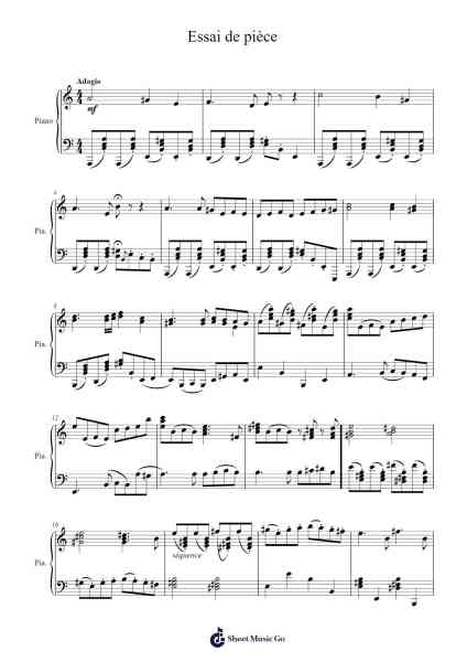 Essai de pièce Sheet Music by Pauldo Thaps-Arr.Megreau Readeries