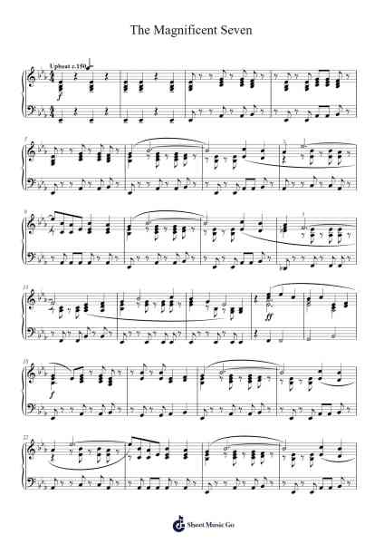 The Magnificent Seven Sheet Music by Elmer Bernstein-Arr.Jonal Lancepys