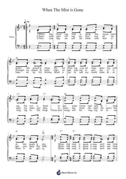 When The Mist is Gone Sheet Music by Pegville-Arr.Corsay Parhys