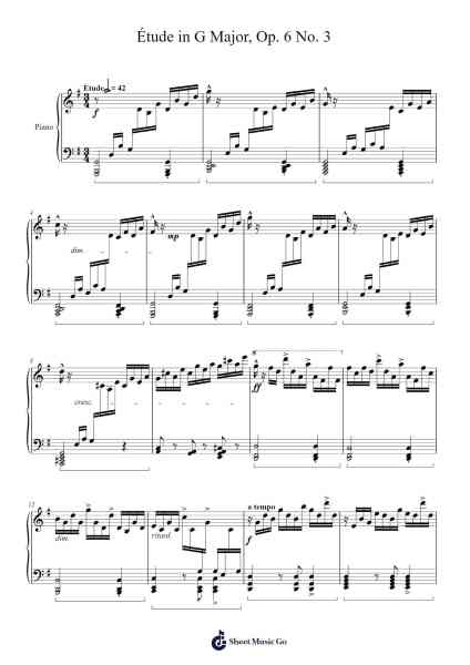 Étude in G Major, Op. 6 No. 3 Sheet Music by Emile Joseph Tromp-Arr.Francesyves