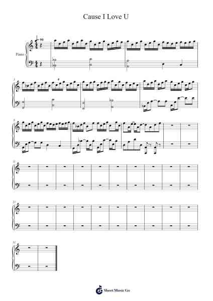 Cause I Love U Sheet Music by Chadrald Ticamp-Arr.Wrightac Phimaud