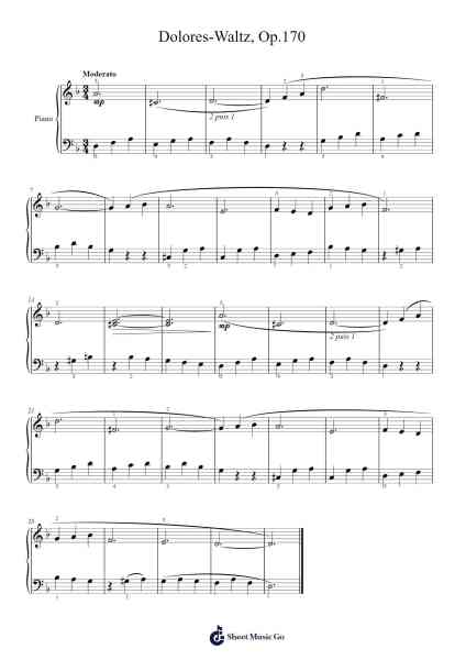 Dolores-Waltz, Op. 170 Sheet Music by Emile Waldteufel-Arr.Marhum
