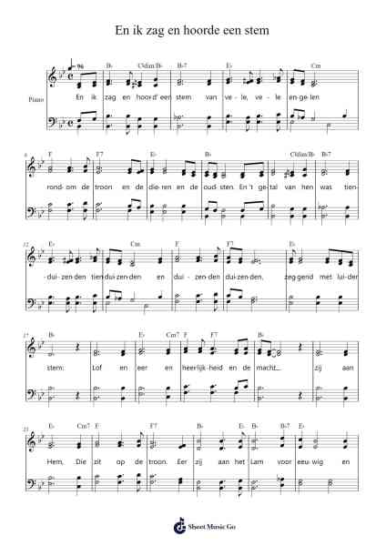 En ik zag en hoorde een stem Sheet Music by -Arr.Tybey