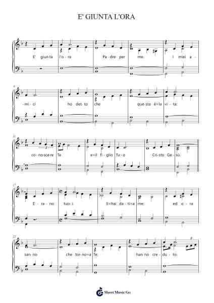 E' GIUNTA L'ORA Sheet Music by Unknown-Arr.Mewood Teries