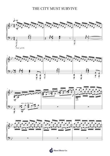 THE CITY MUST SURVIVE Sheet Music by Piotr Musiał-Arr.Joneshouse