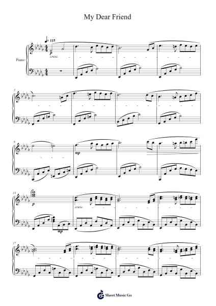 My Dear Friend Sheet Music by Masao Aichi-Arr.Holew Brianmaud