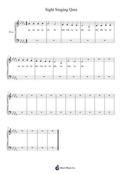 Sight Singing Quiz 樂譜由 undefined - 編曲 Gorliz