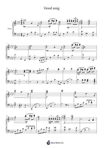 Good song Sheet Music by Hudbey Nykyle-Arr.Mikejay Croftges