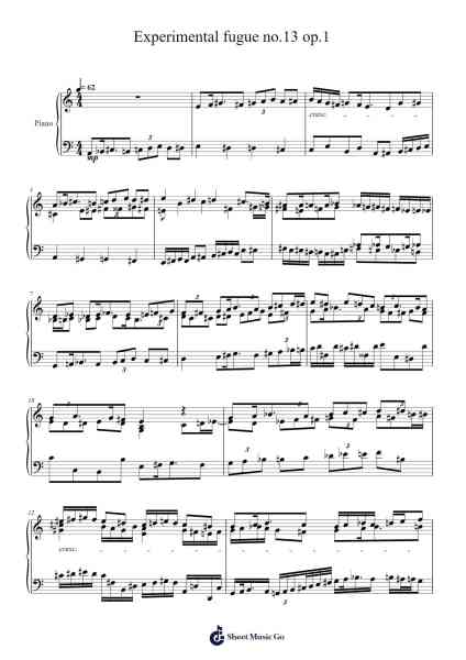 Experimental fugue no.13 op.1 Sheet Music by guygame000yt-Arr.Yalegus