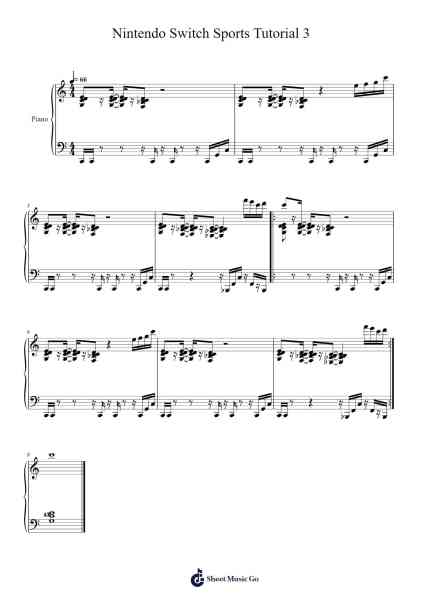 Nintendo Switch Sports Tutorial 3 Sheet Music by Masaya Kuzume-Arr.Trutor Hubno