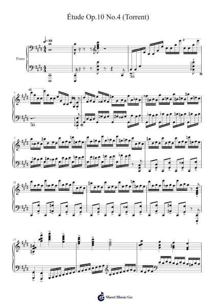 Étude Op. 10, No. 4 in C# Minor Sheet Music by Frédéric Chopin-Arr.Mauddam Linddice