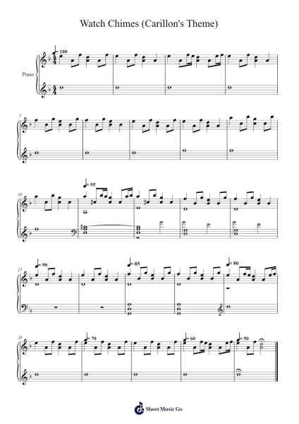 Watch Chimes (Carillon's Theme) Sheet Music by Ennio Morricone-Arr.Brownend Bonckey