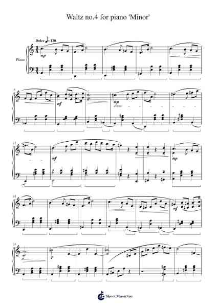 Waltz No. 4 in A Minor Sheet Music by 신비-Arr.Yetkim Vauglvis
