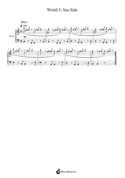 World 3: Sea Side Sheet Music by Koji Kondo-Arr.Gemfoe Conchey