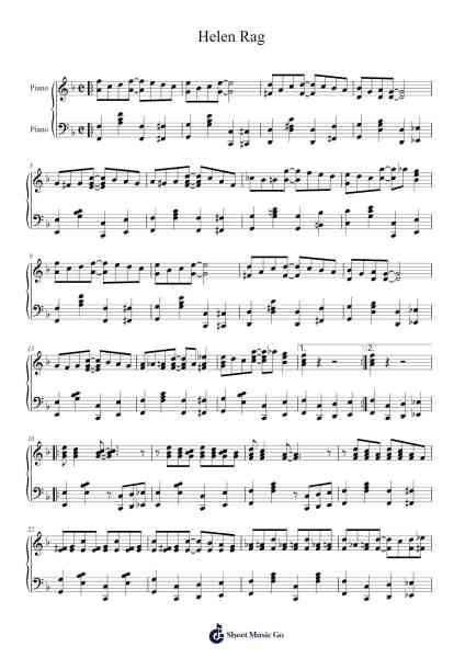 Helen Rag Sheet Music by Gary C Thompson-Arr.Dwightbright